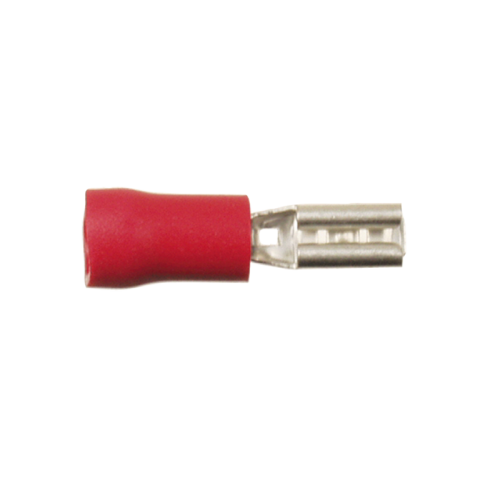 Kabelsko rød 2,8mm / 100 stk (flad hun)
