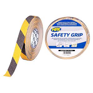 HPX antiskrid bånd black/yellow 25mm x 18m