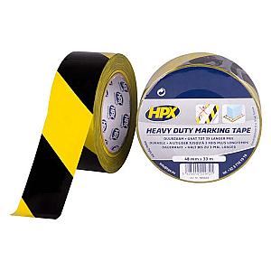 HPX heavy duty markeringstape gul/sort 48mm x 33m