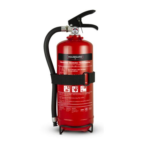 Housegard brandslukker pulver 2 kg. med beslag