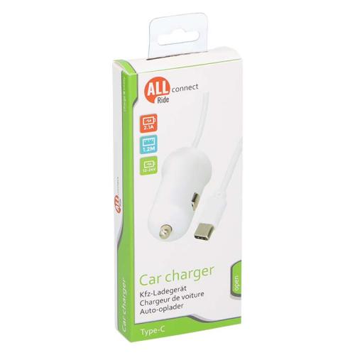 Allride Connect 2,0 cigarettænder oplader, USB-C, 2,1A,