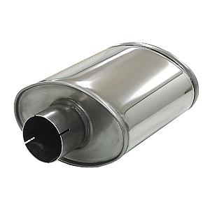 Oval rustfri lyddæmper turbo 3