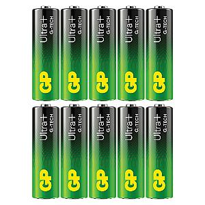 GP Ultra Plus Alkaline AA-batteri 15AUP/LR6 10-pak
