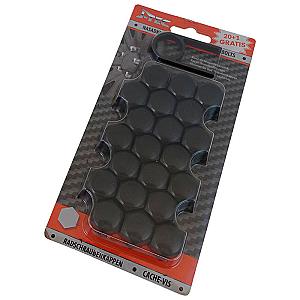 Møtrikskjuler 21 stk. 17 mm sort m. afmont værktøj