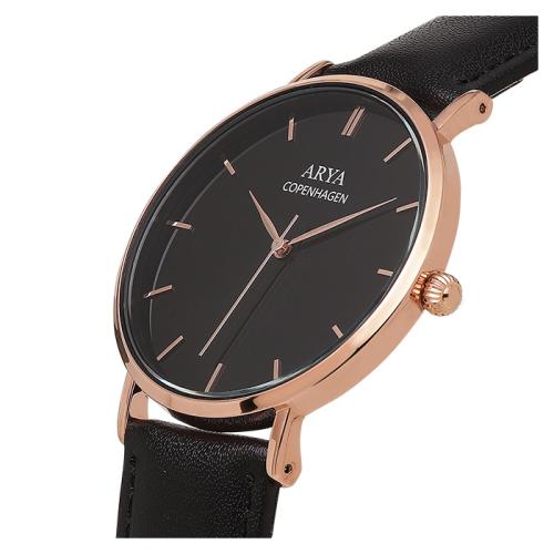 Arya Copenhagen Ethereal - Rose Gold Sort Læder Herreur