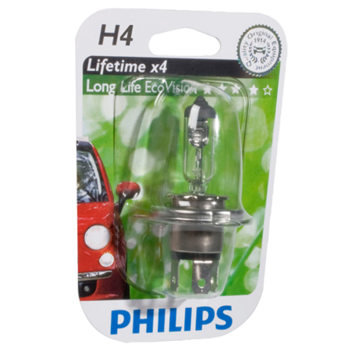 H4 longlife ecovision 12v 60/55w p43t-38