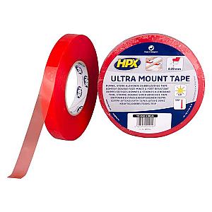 HPX ultra dobbeltklæbende tape transparent, 19mm x 50m