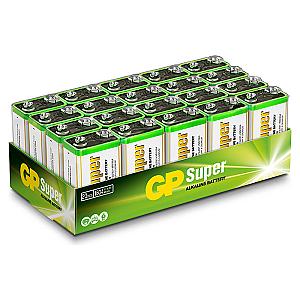 GP Super Alkaline 9V batteri, 1604A/6LF22, 20-pak