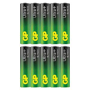 GP Ultra Plus Alkaline AAA-batteri 24AUP/LR03 10-pak