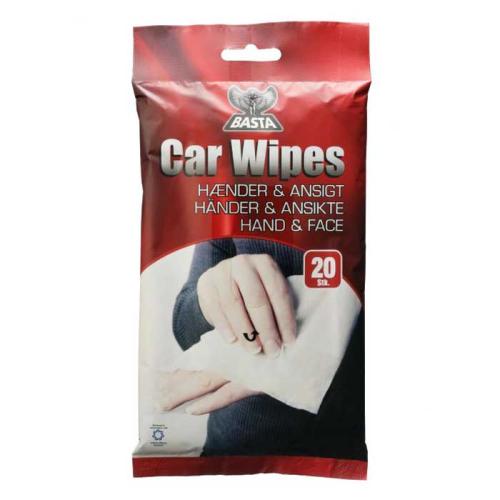 Basta Car Wipes Servietter til hænder og ansigt 20 stk.