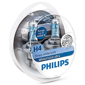 Philips WhiteVision ultra H4/W5W 2 stk.