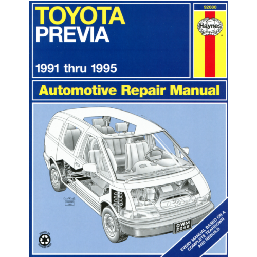 Håndbog Toyota Previa 91-95 usa