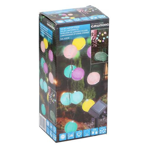 LED solcellelampe, kæde, 240cm