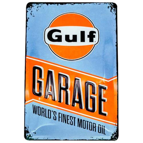 Gulf metalskilt retro