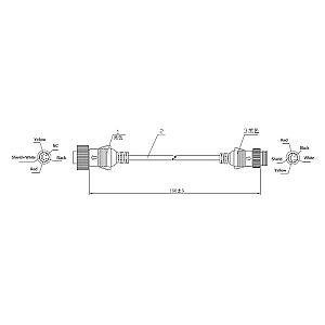 Adapter stik - 6 pin han->4 pin hun