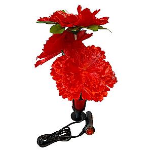 Blomst med LED lys, 12-32V, Rød