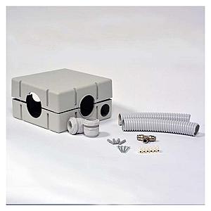 Empty plastic offshoot box, t connection