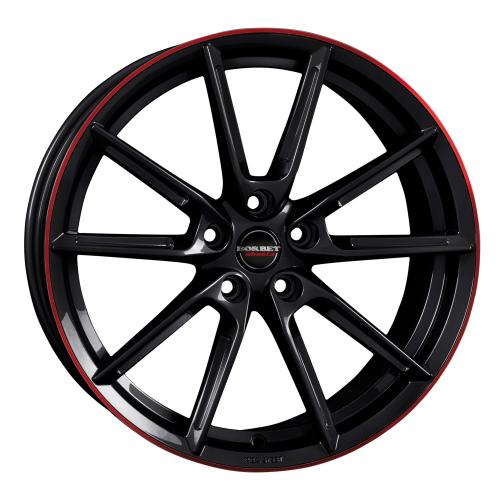 BORBET LX19 Black glossy rim red 8x19 ET45 5/108/72,5