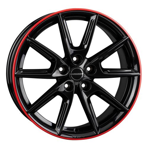 BORBET LX18 Black glossy rim red 8x18 ET48 5/114,3/72,5
