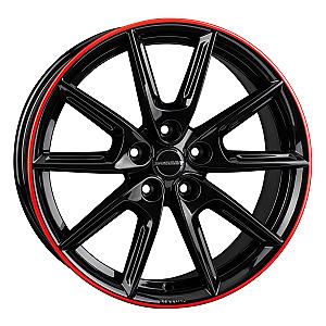 BORBET LX18 Black glossy rim red 8x18 ET48 5/114,3/72,5
