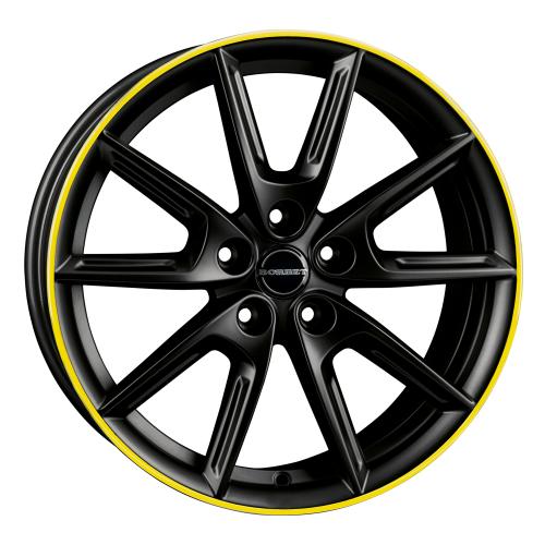 BORBET LX18 Black matt rim yellow 8x18 ET40 5/112/66,6