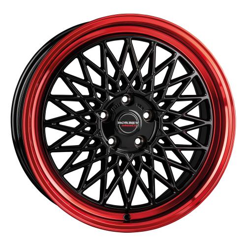BORBET B Black rim red 7x17 ET30 4/100/64