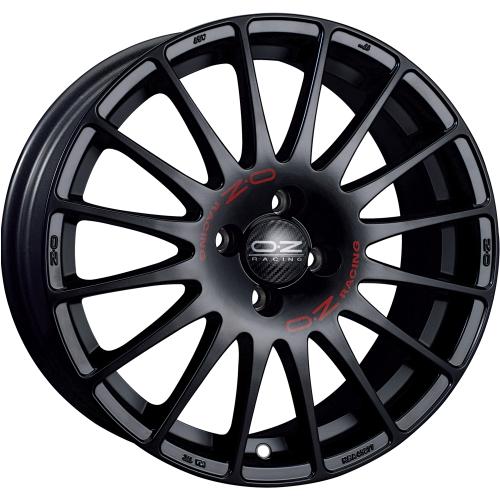 OZ SUPERTURISMO GT MATT BLACK RED LETTERING 7x18 ET42 4/100/68