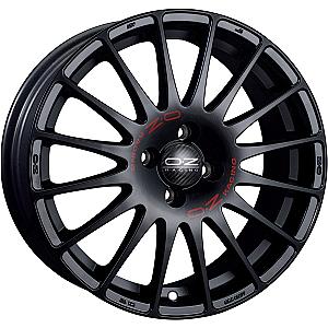 OZ SUPERTURISMO GT MATT BLACK RED LETTERING 7x18 ET42 4/100/68