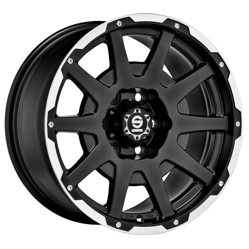 SPARCO SPARCO DAKAR MATT BLACK LIP POLISHED+RIVETS 8,5x17 ET25 6/139,7/106,1