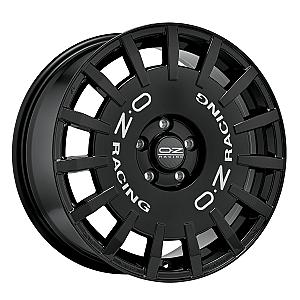 OZ RALLY RACING GLOSS BLACK SILVER LETTERING 8x17 ET45 5/112/75