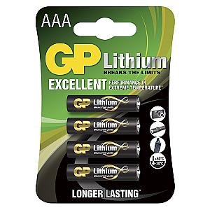 GP AAA-lithiumbatteri 1.5V, 24LF-2U4, 4-pak