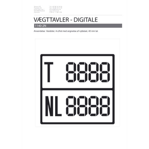 Digital vægttavler m/nytte last sort