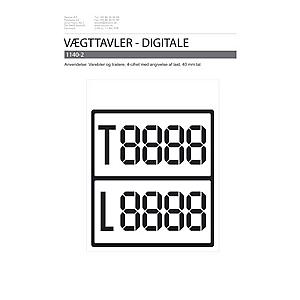 Digital vægttavle sort