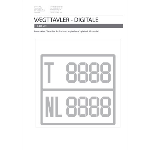 Digital vægttavler m/nytte last sølv