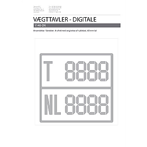 Digital vægttavler m/nytte last sølv