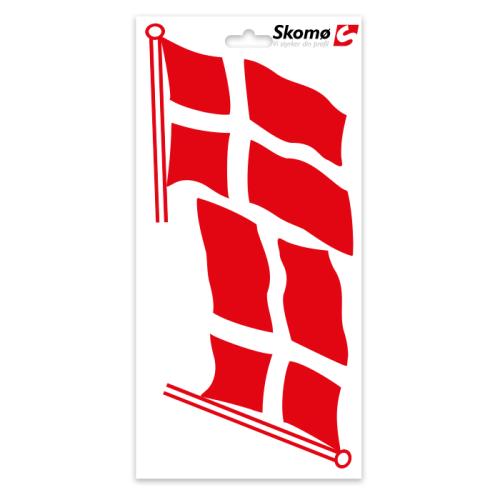 Dk flag på stang, ark m/2 stk