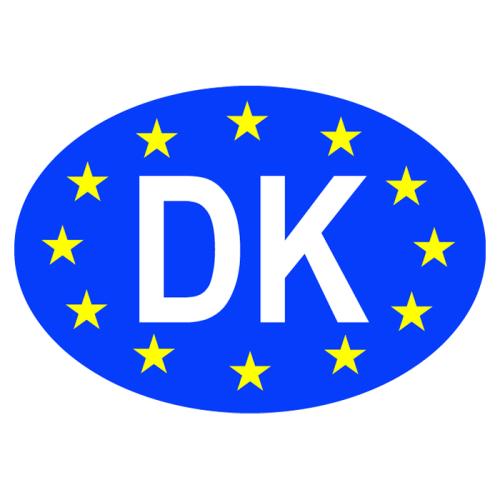 Trykt dk/eu skilt stort