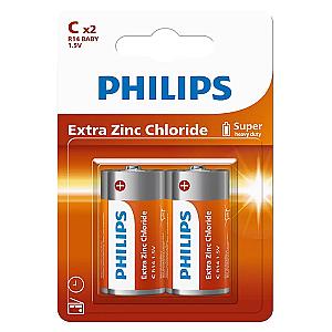 Philips Longlife C batteri 2 stk.